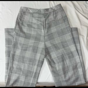 Gray and white business pants